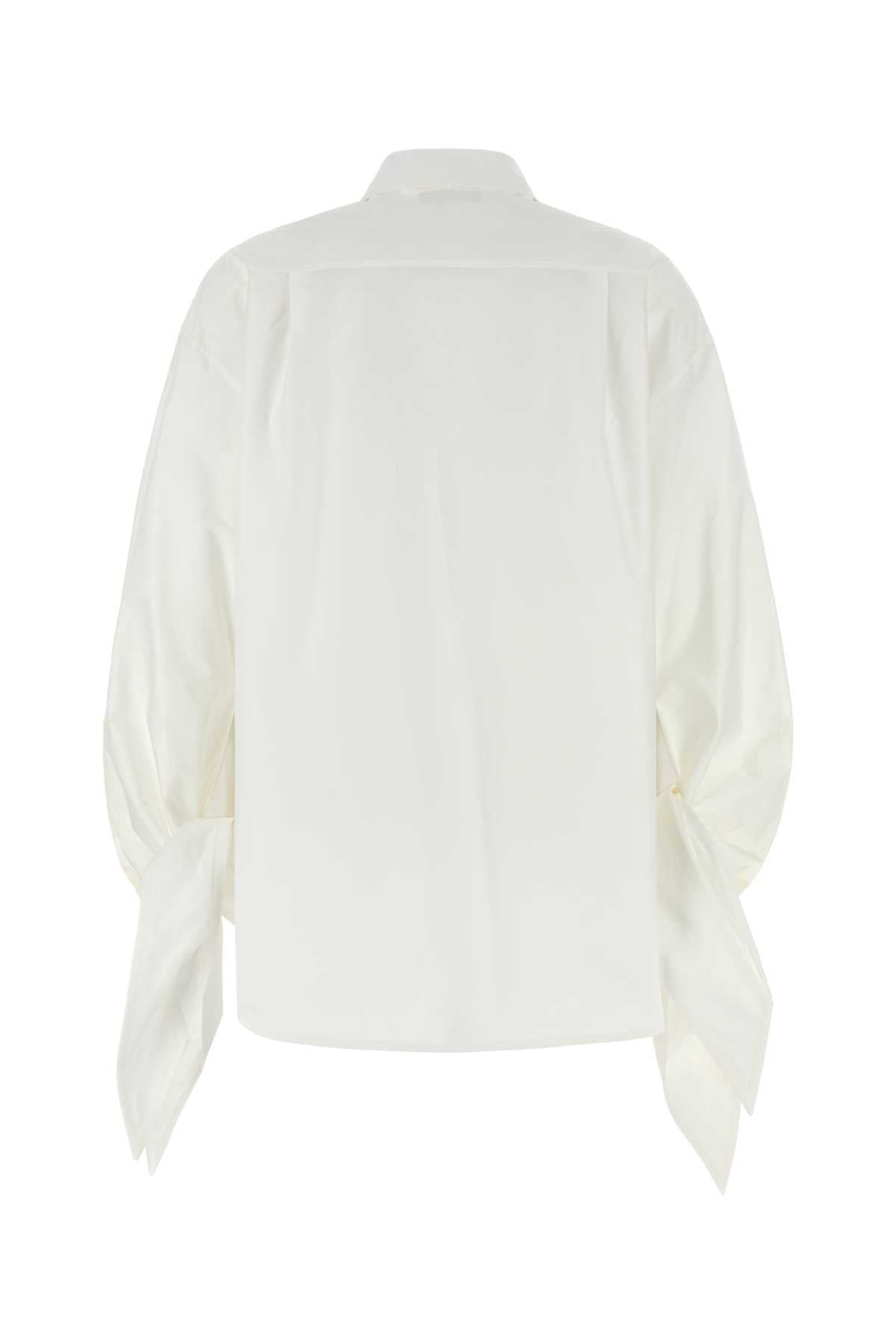Balenciaga Women White Poplin Shirt - 2