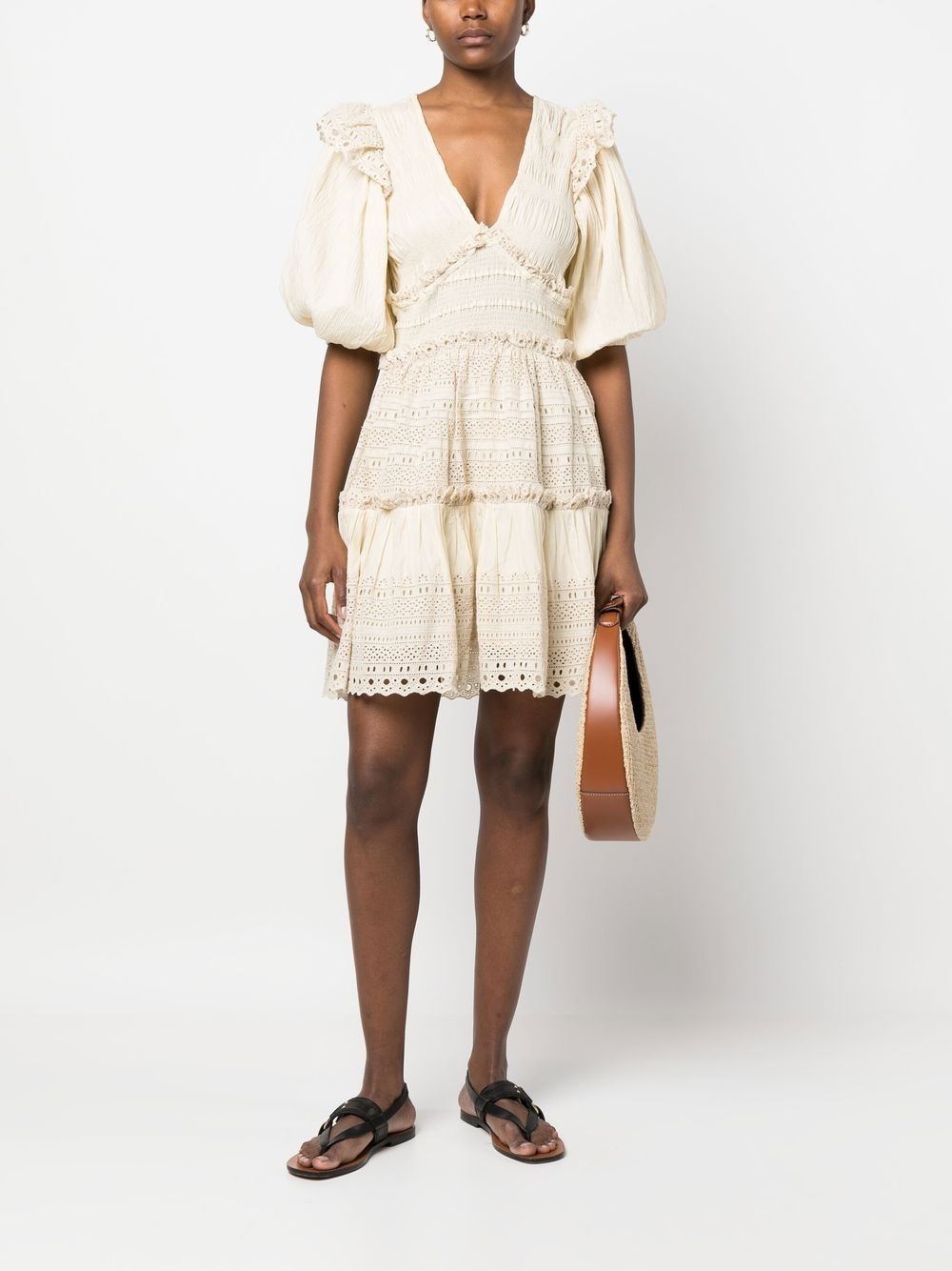 puff-sleeves dress - 2