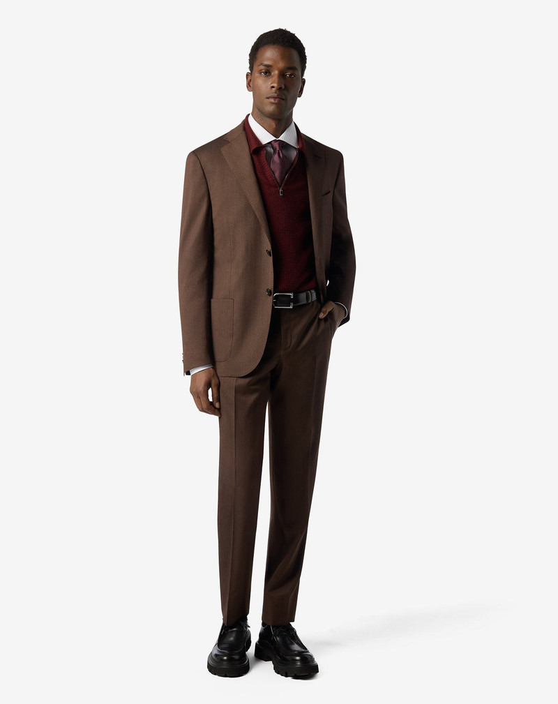 CORNELIANI Brown suit made from pure naturally stretch 130’ wool outlook