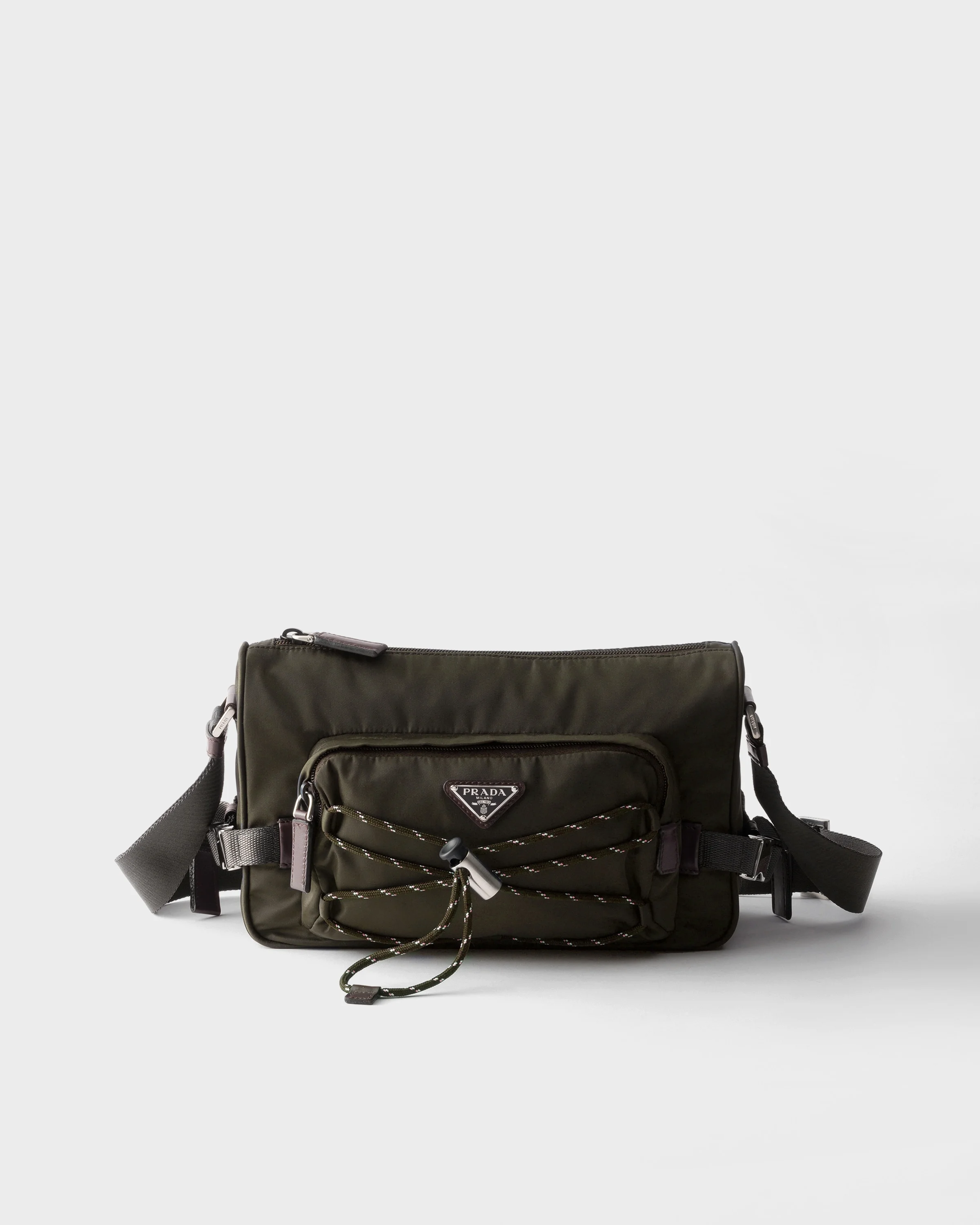 Re-Nylon and leather shoulder bag - 1
