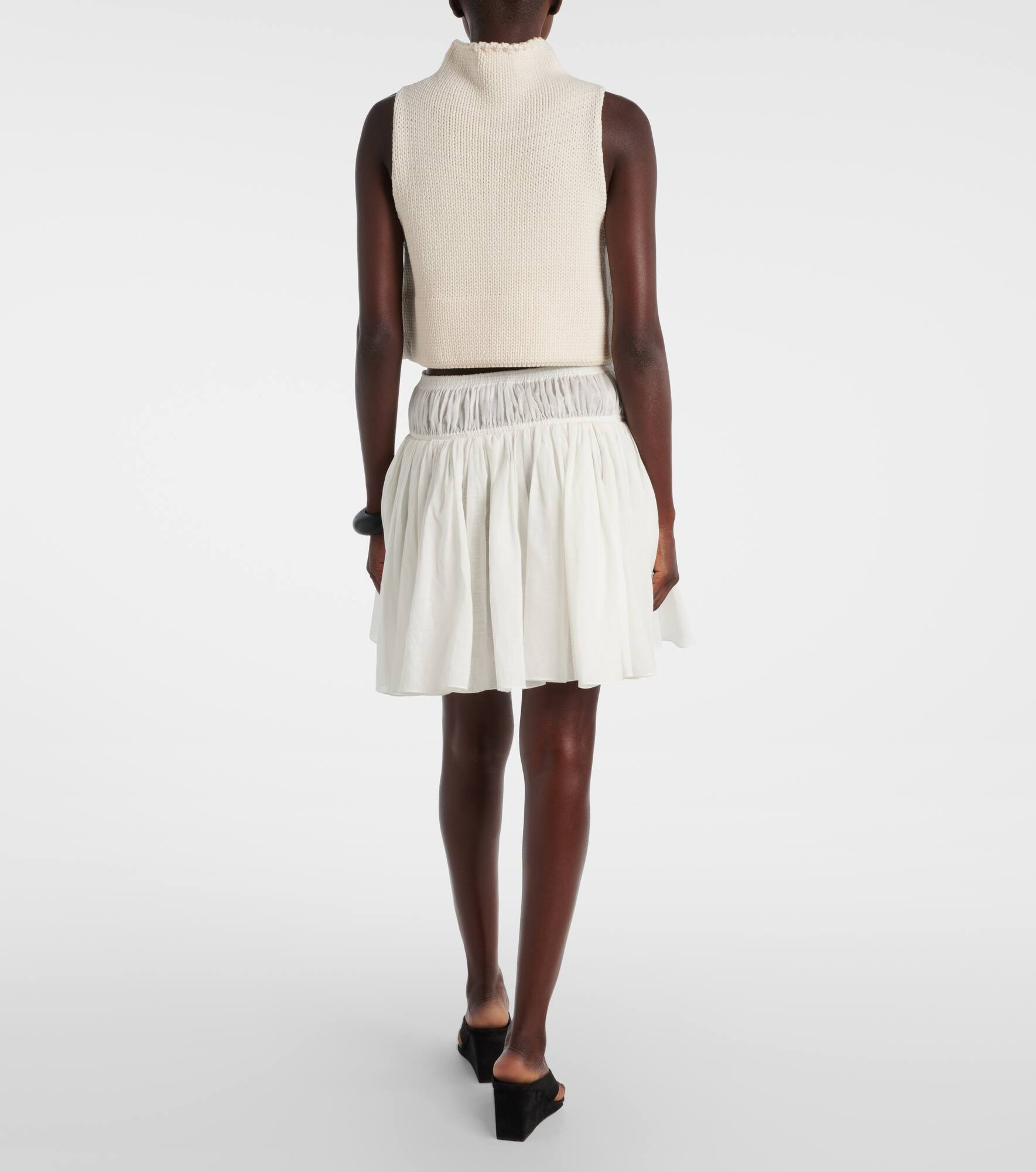 Cropped cotton-blend top - 3