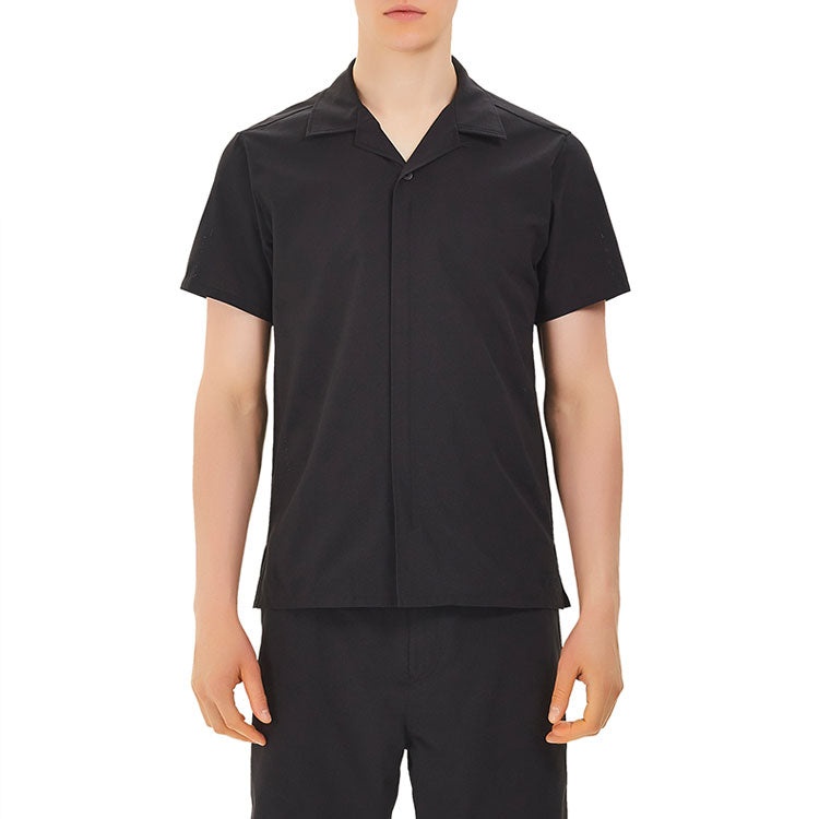 Men's Y-3 Solid Color Casual Short Sleeve Shirt Black FN5705 - 3