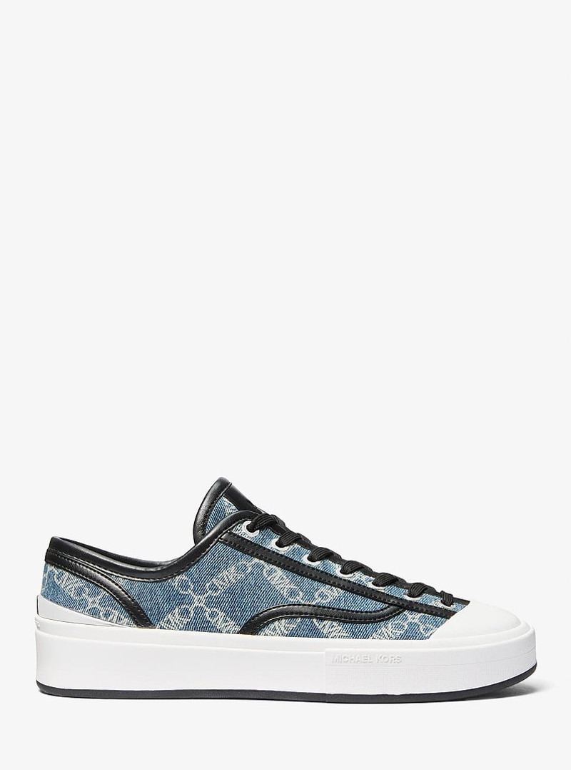 MICHAEL KORS Jude Empire Diamond Jacquard Denim Sneaker outlook