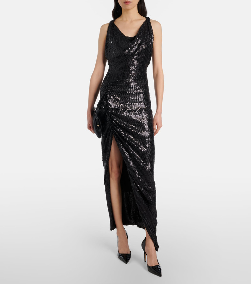 Vivienne Westwood Liz sequined asymmetric midi dress outlook