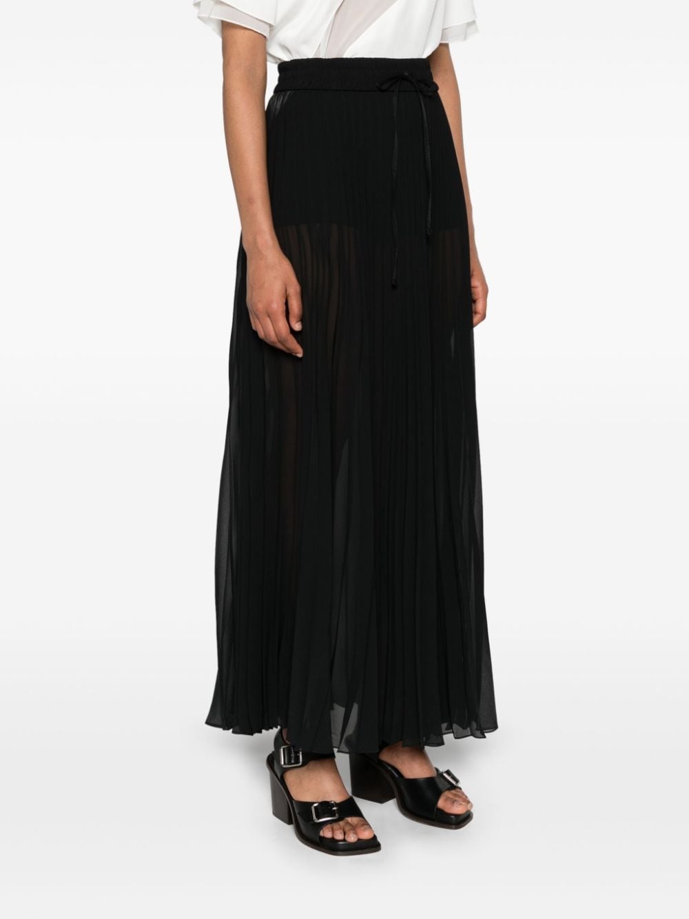 sheer pleated maxi skirt - 3