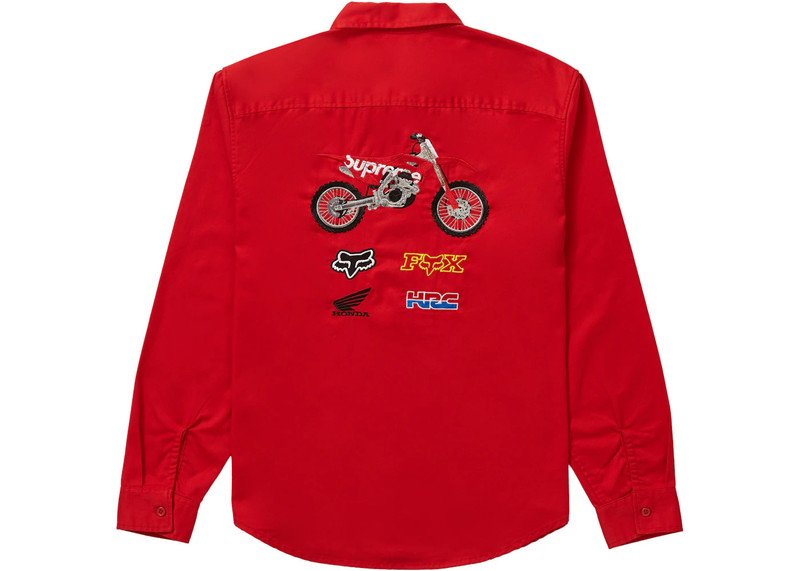 Supreme Supreme Honda Fox Racing Work Shirt Red outlook