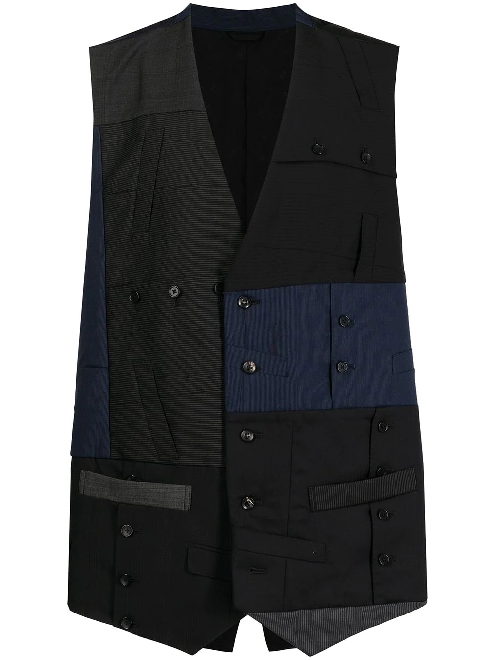 collarless panelled gilet - 1