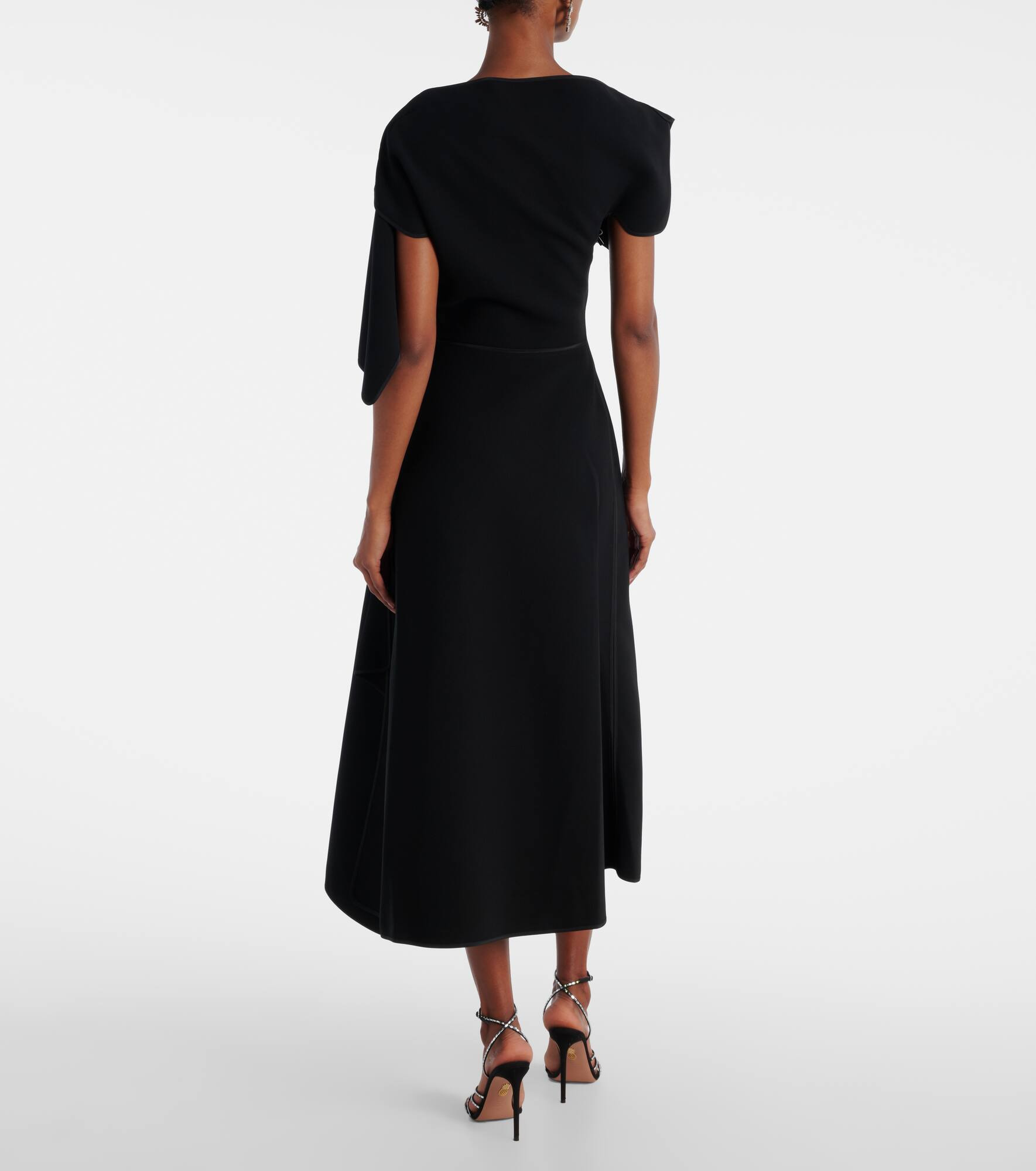Diadem draped asymmetric midi dress - 3