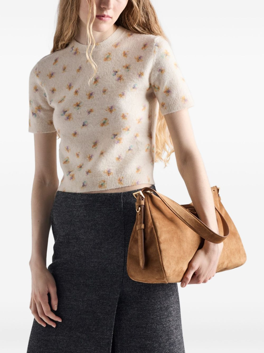 floral-pattern wool T-shirt - 4