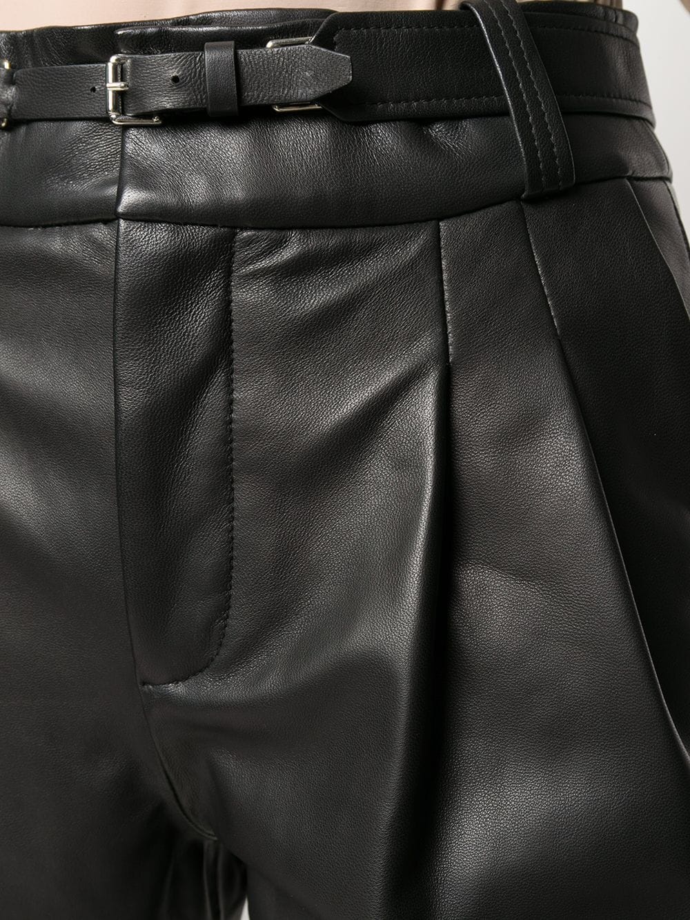 leather tapered trousers - 5