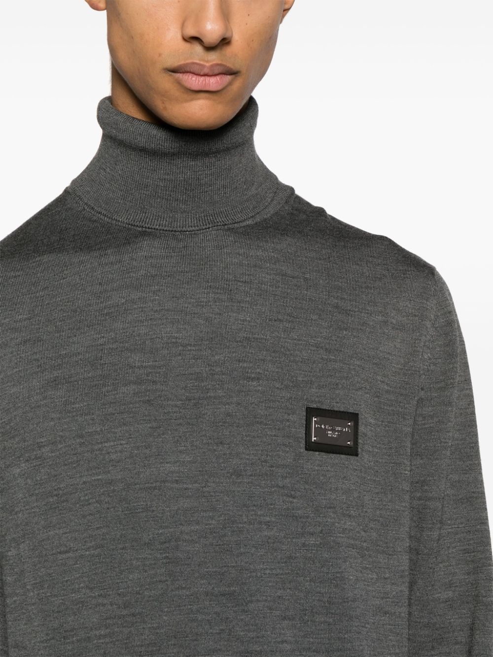 logo-appliquÃ© wool jumper - 5
