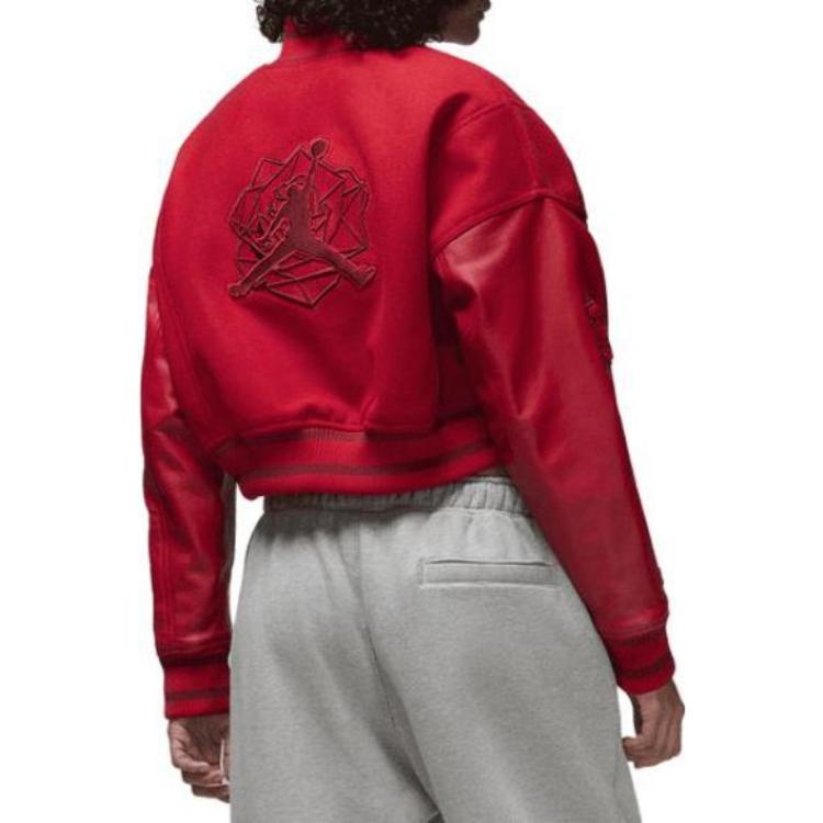 (WMNS) Air Jordan x Teyana Taylor Varsity Jacket Asia Sizing 'Gym Red' FB2643-687 - 4