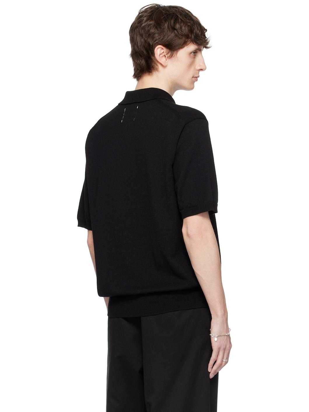 Black Regular Fit Collar Short Sleeve Polo - 3