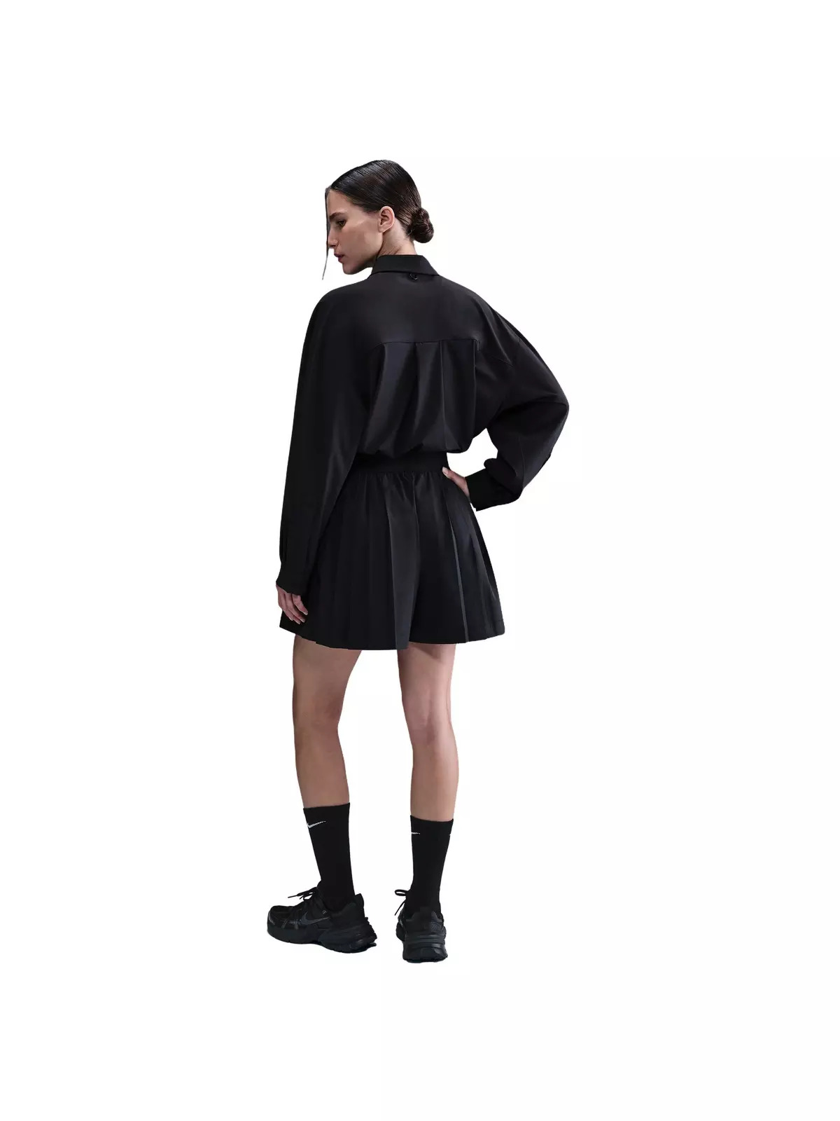Women's 24.7 PerfectStretch Dri-FIT High-Waisted Loose Pleated Skort -Black - 4