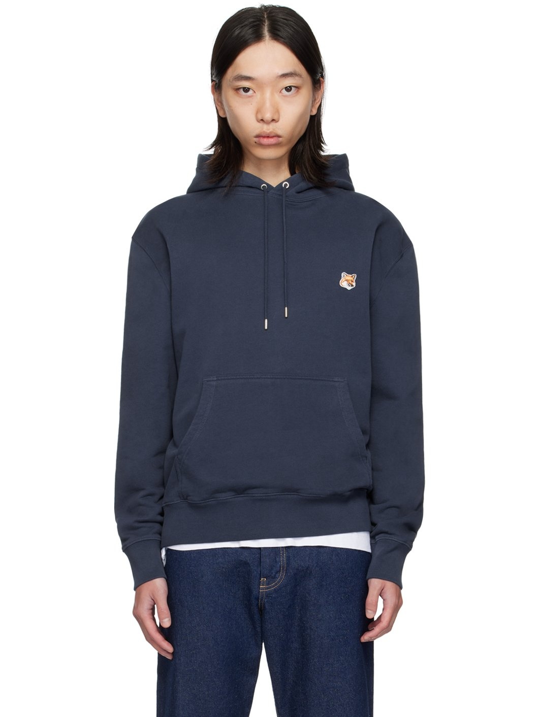 Navy Fox Head Hoodie - 1