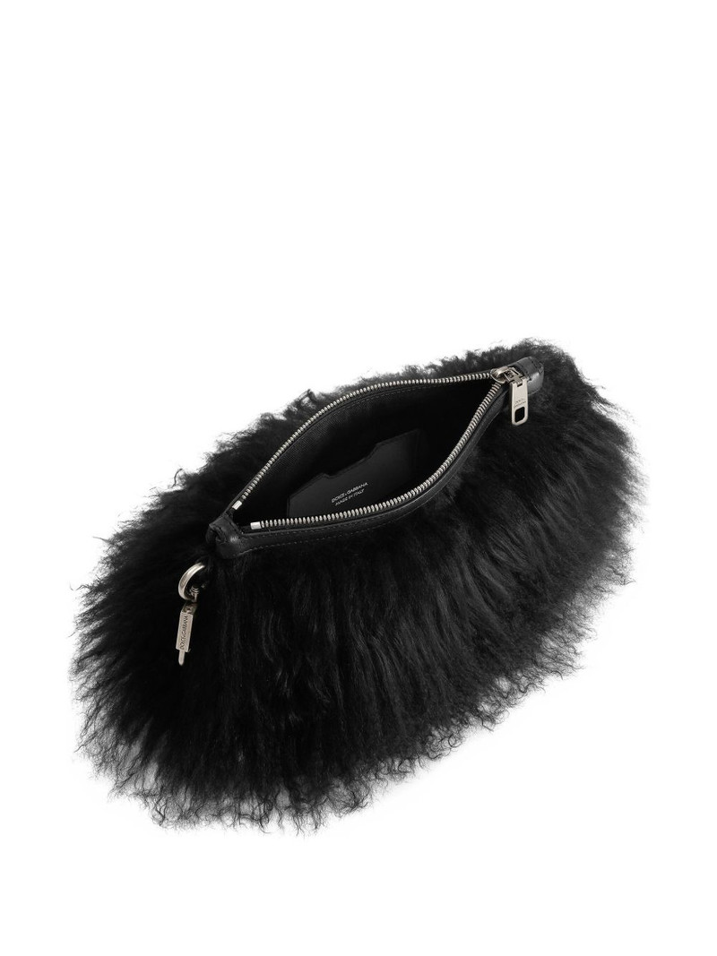 fur-trimmed zip clutch bag 5