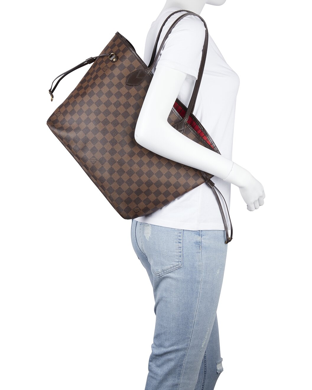 Louis Vuitton Damier Ebene Canvas Neverfull Cherry MM (Authentic Pre-Loved) - 6