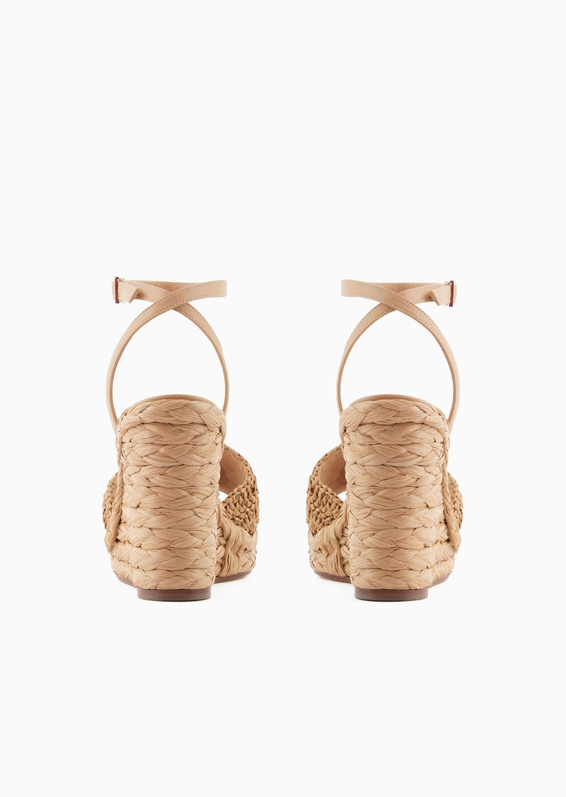 GIORGIO ARMANI Sandals with a rope wedge with a braided motif outlook