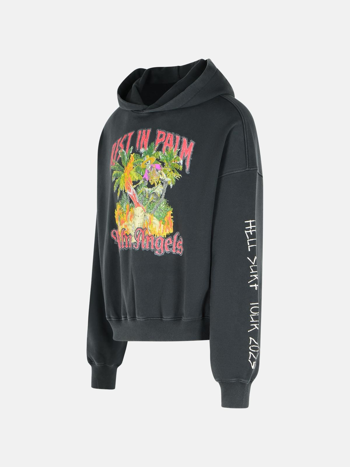 'REST IN PALM' BLACK COTTON SWEATSHIRT - 2