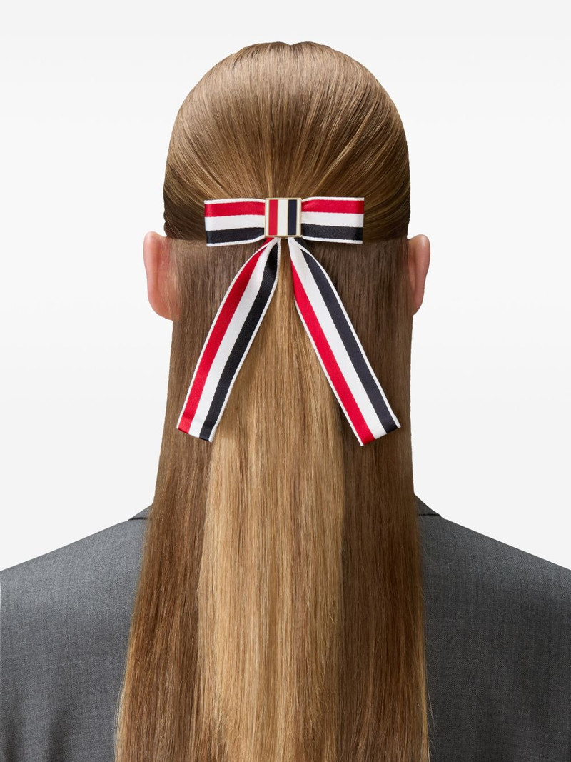 striped satin bow hair clip 4