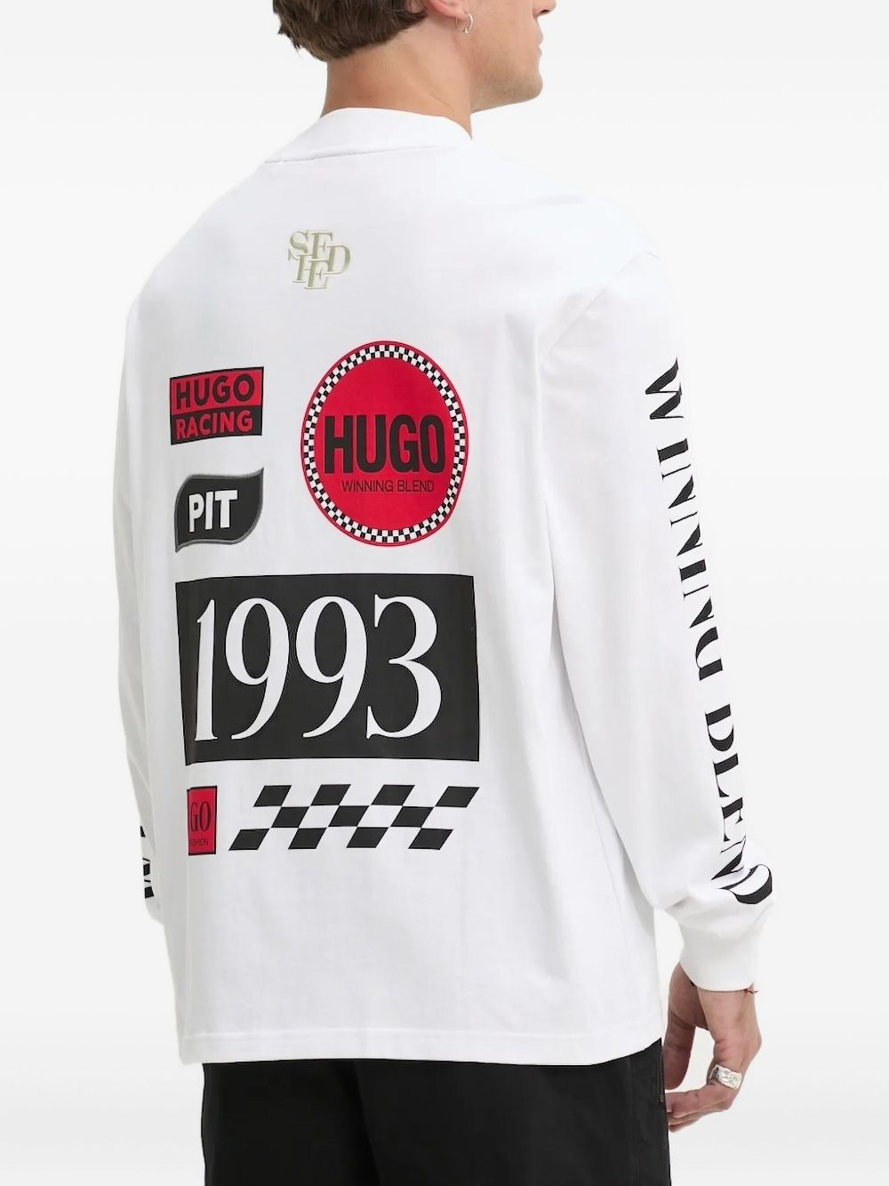 long-sleeve racing-print T-shirt - 2