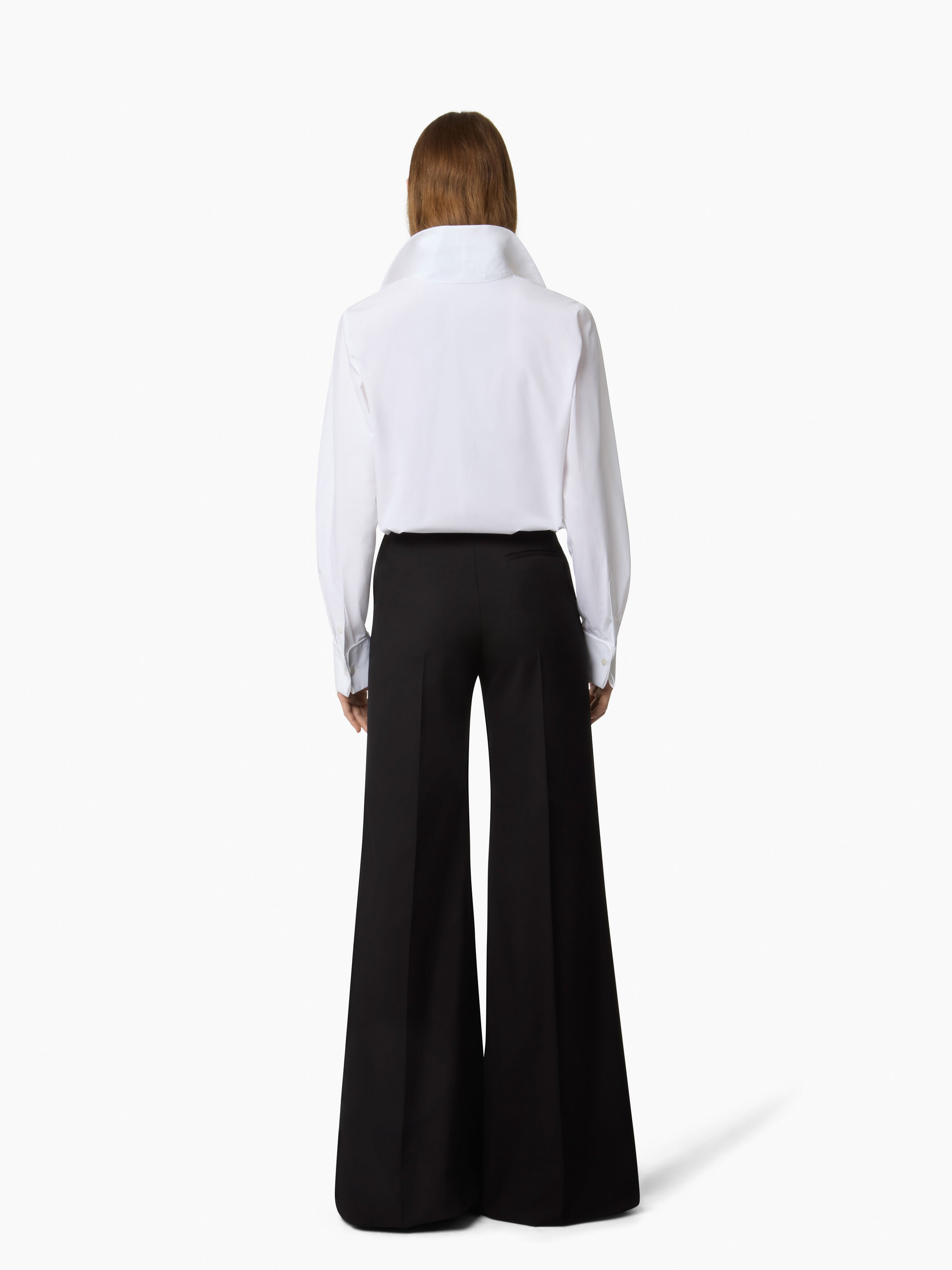 Black Flared Wool Pants - 3