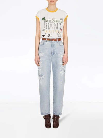 Dolce & Gabbana graphic-print cap-sleeve T-shirt outlook