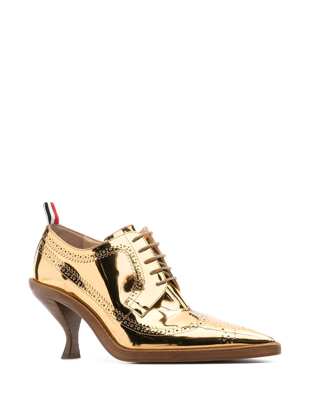 metallic longwing brogues with sculpted heel - 2