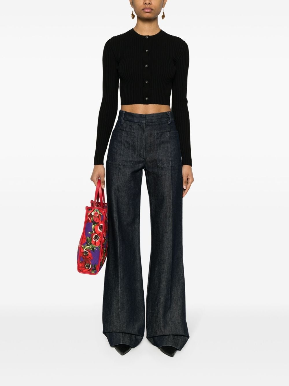 cropped ribbed-knit cardigan - 2