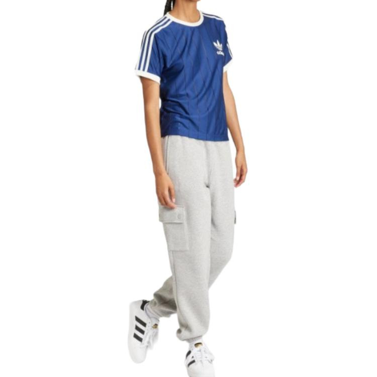 (WMNS) adidas Originals 3-Stripes T-shirt Asia Sizing 'Dark Blue' IR7466 - 4
