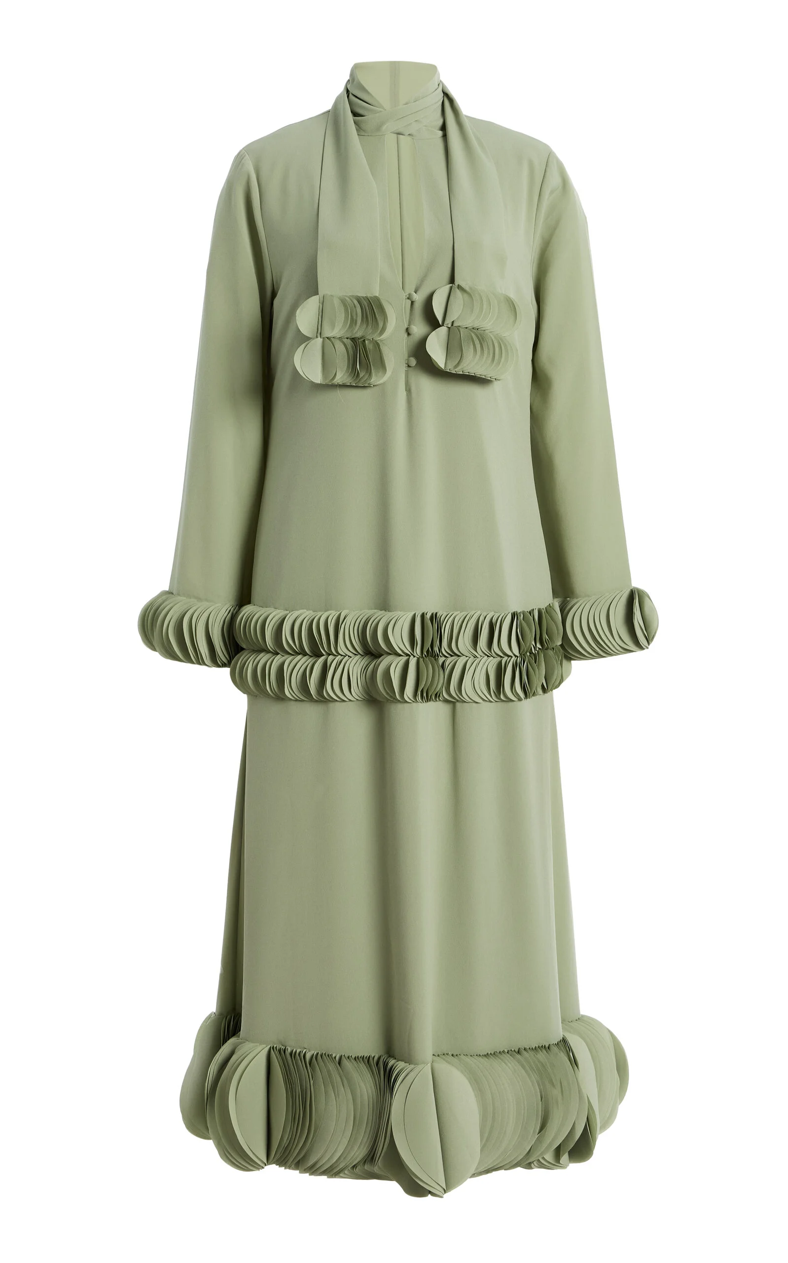 Zuella Ruffled Crepe Midi Dress green - 1
