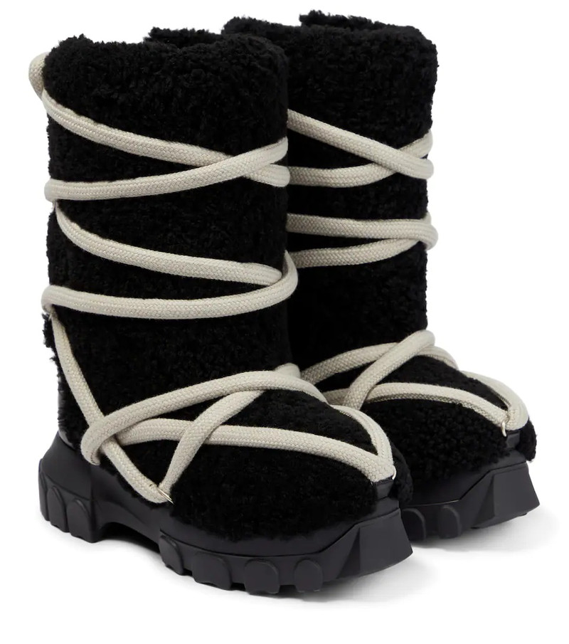 DRKSHDW lace-up shearling boots 1