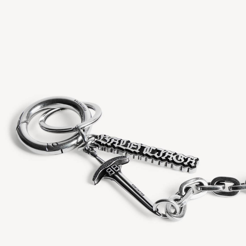 Men's Goth Keychain in Antique Silver 3