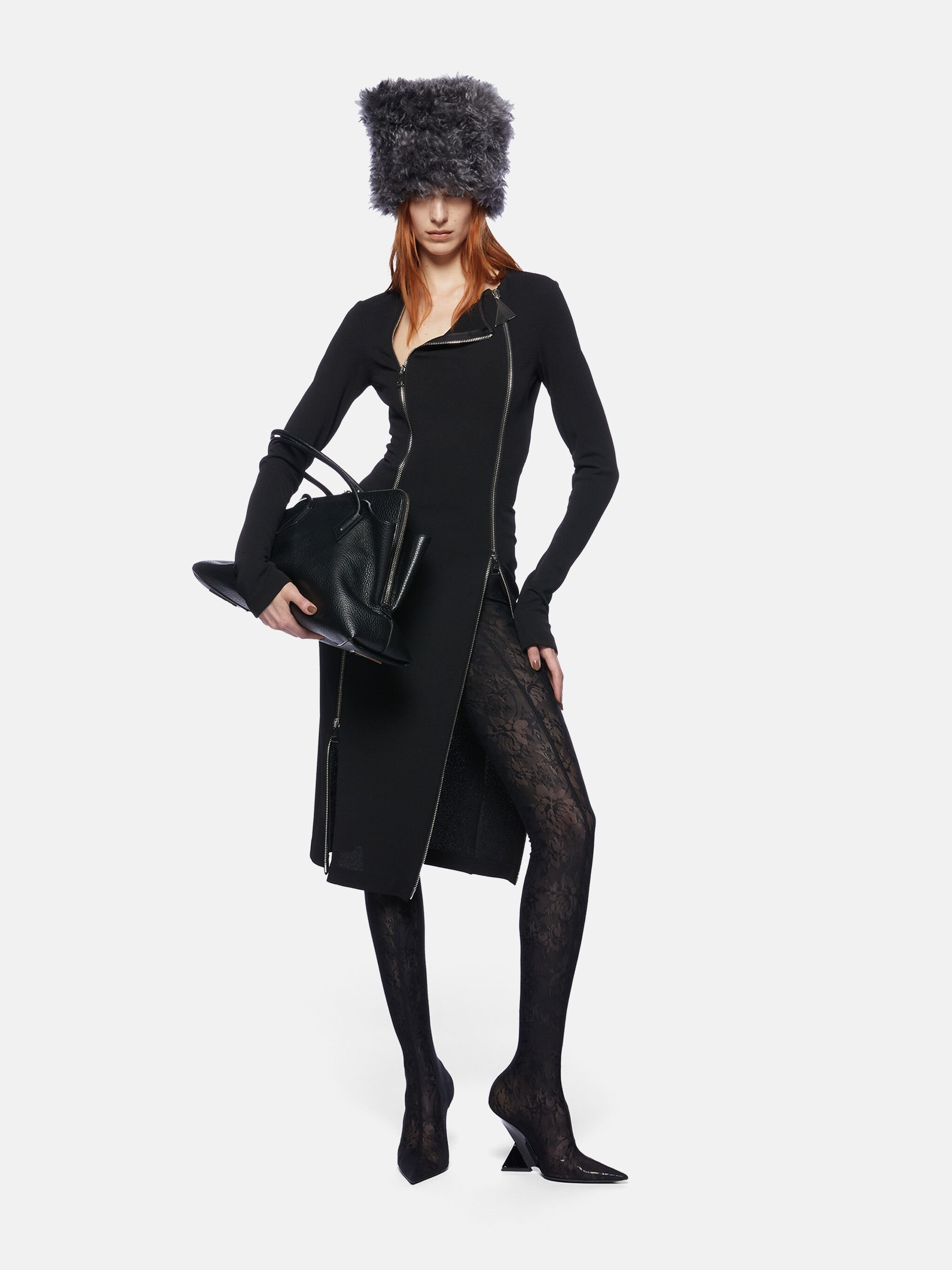 BLACK MIDI DRESS - 2