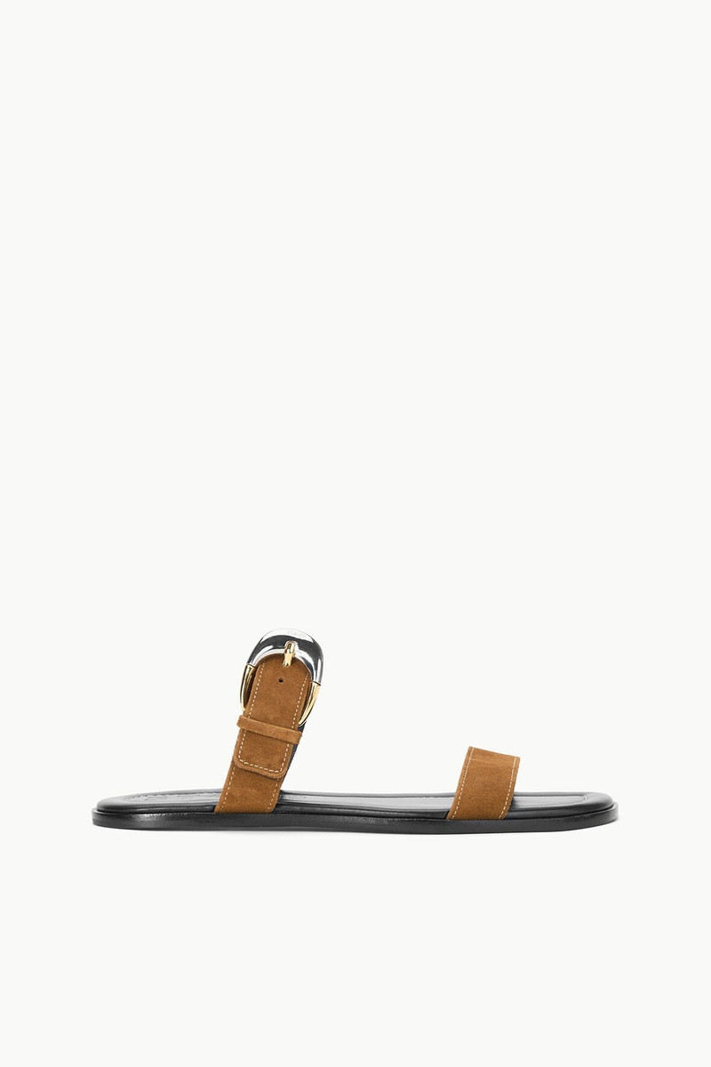 STAUD HARLOW FLAT SANDAL TAN 1