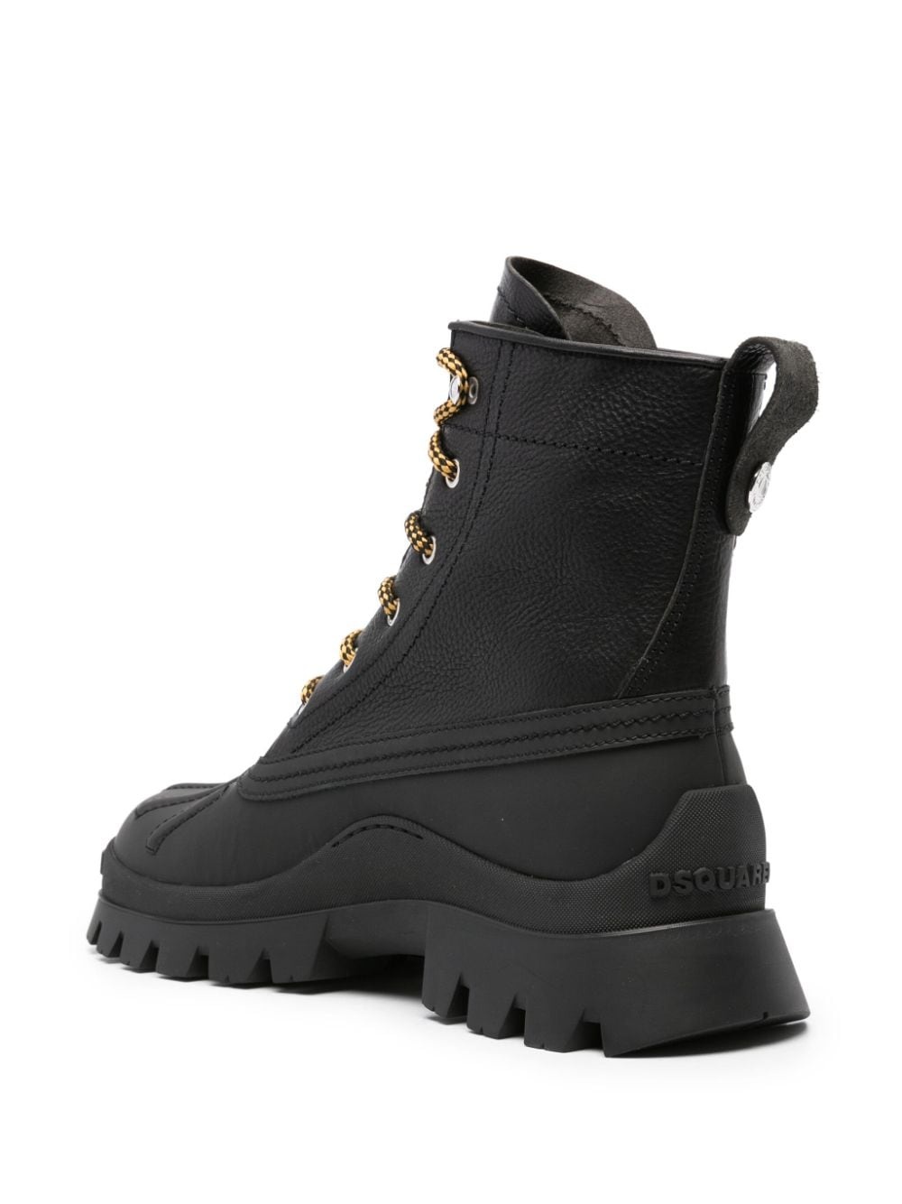 lace-up leather ankle boots - 3