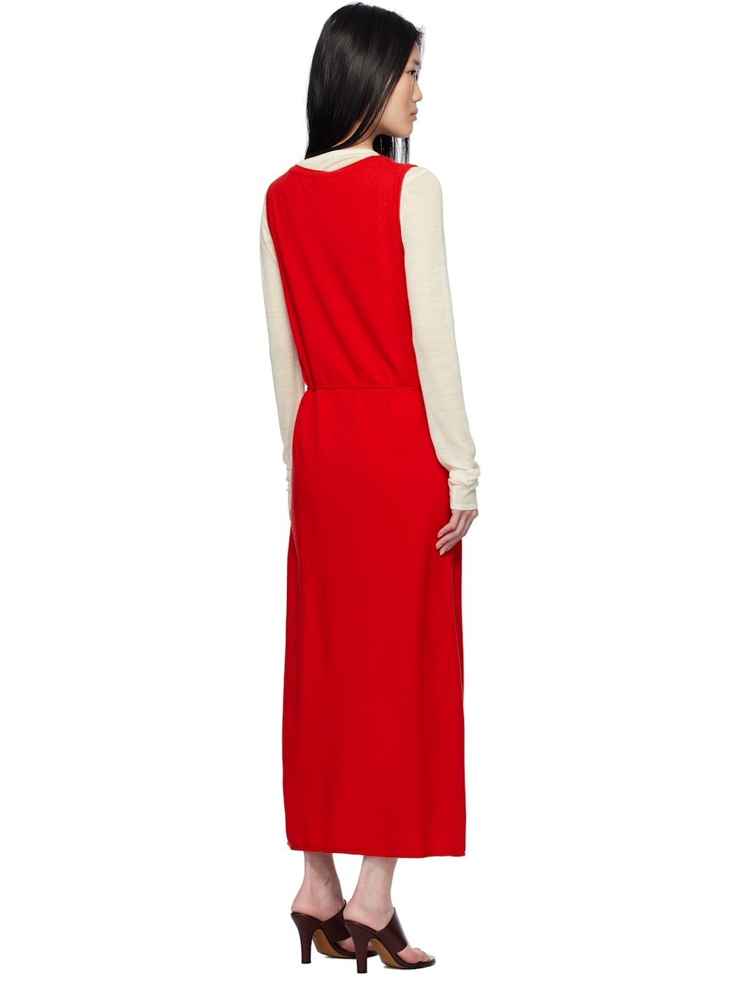 Red Knit Maxi Dress - 3