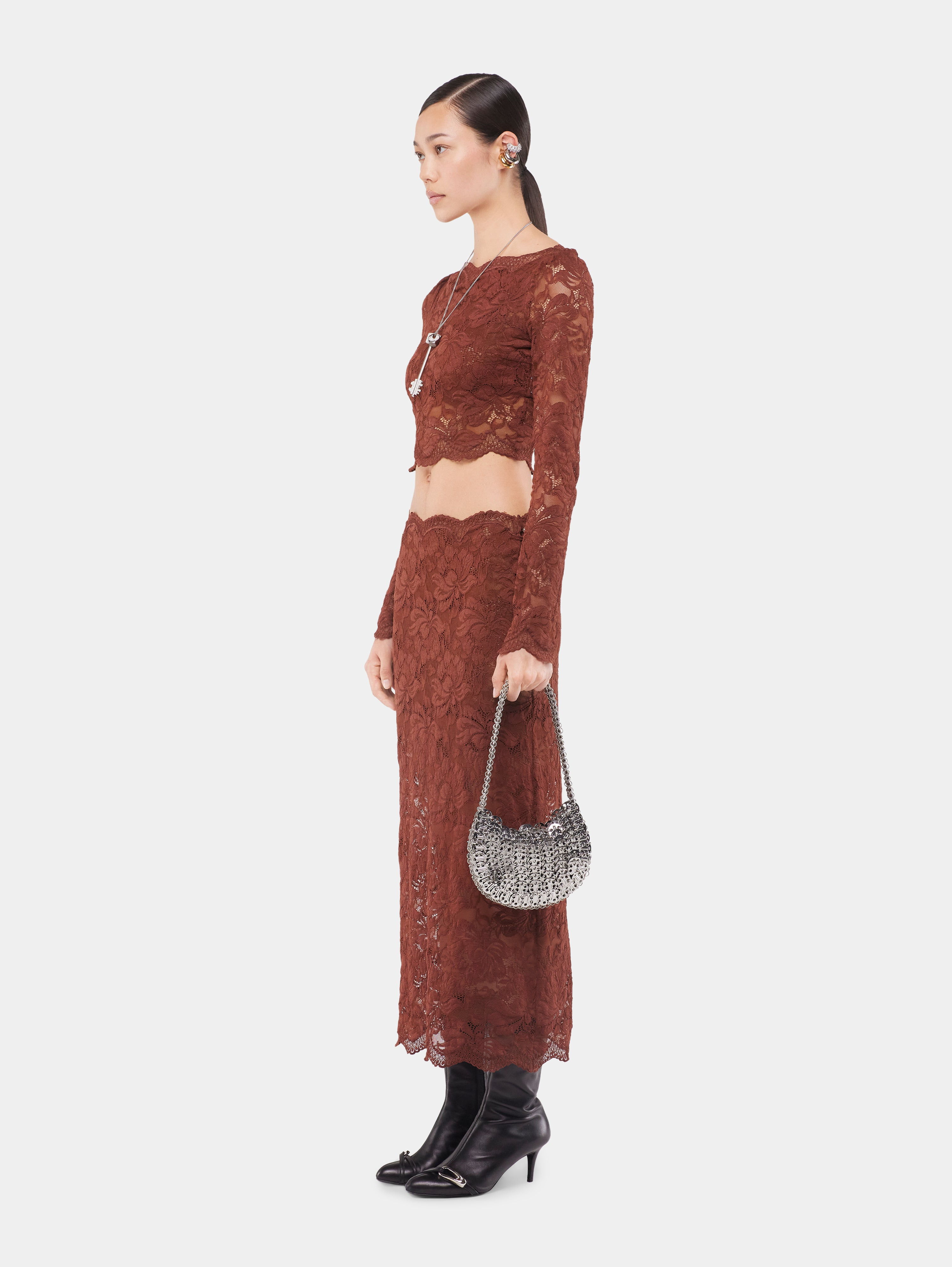 MIDI SKIRT IN LACE - 3