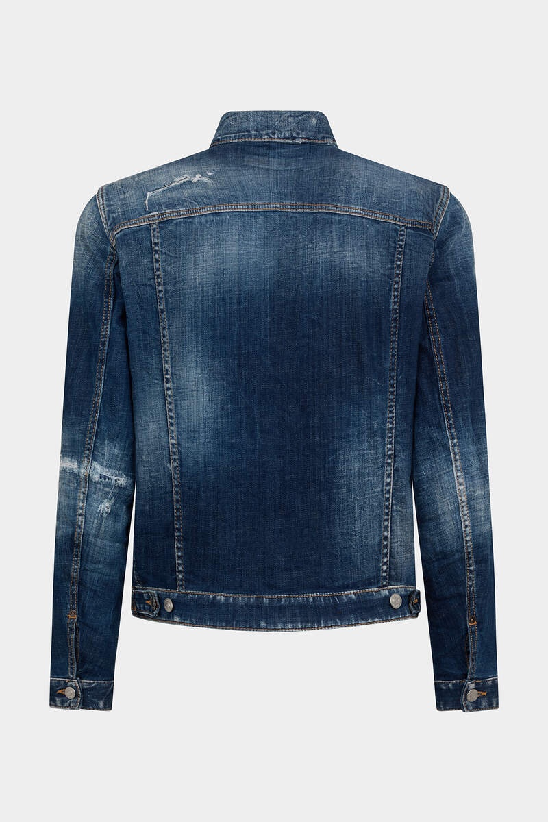 DARK RIPPED CAST WASH DENIM DAN JACKET - 2