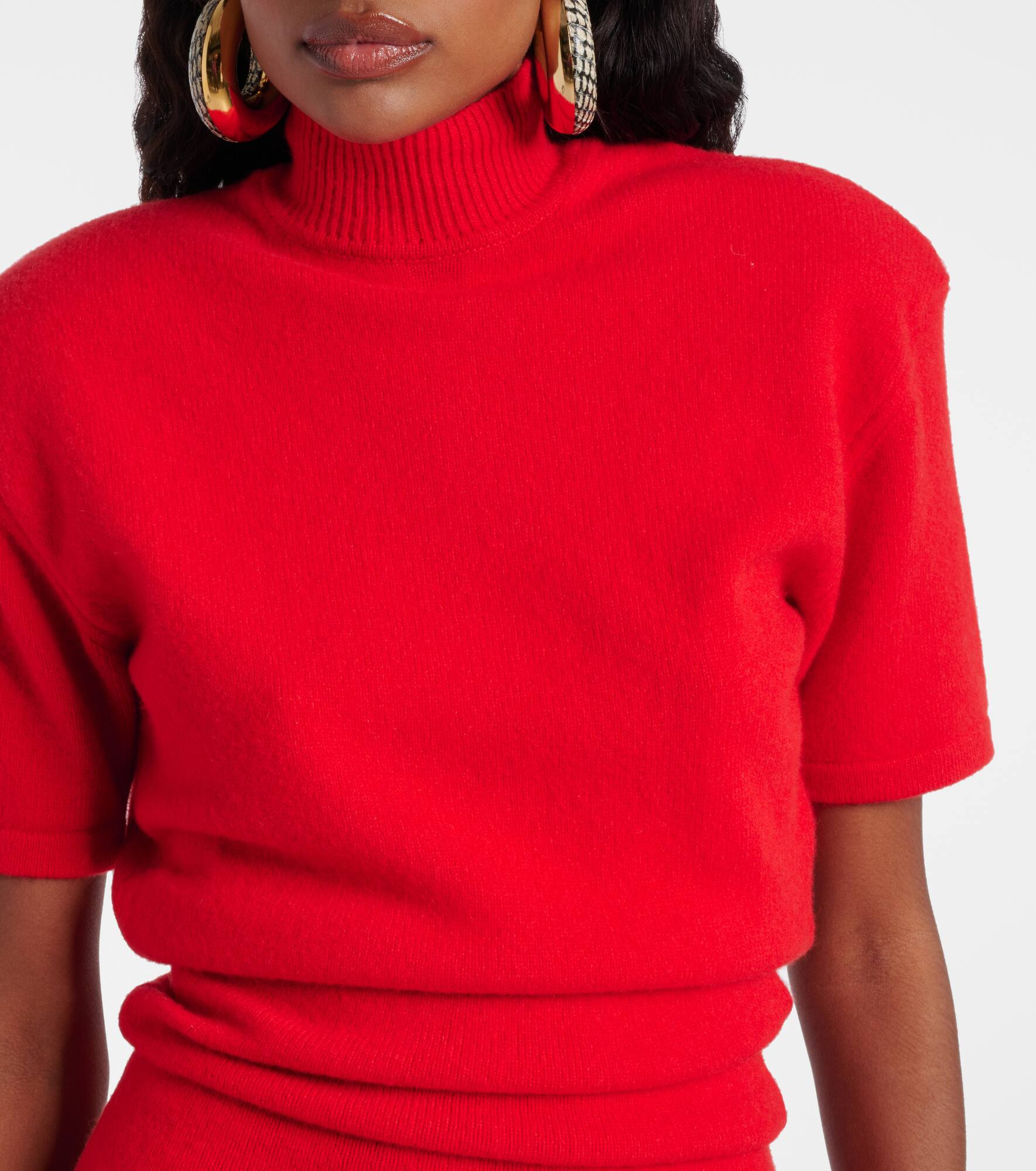 Knitted wool and cashmere minidress - 4