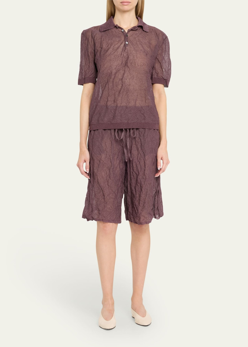 ZANKOV Luke Crinkle Polo Shirt outlook