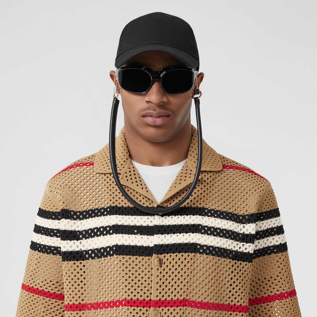 Icon Stripe Pointelle Knit Shirt - 3