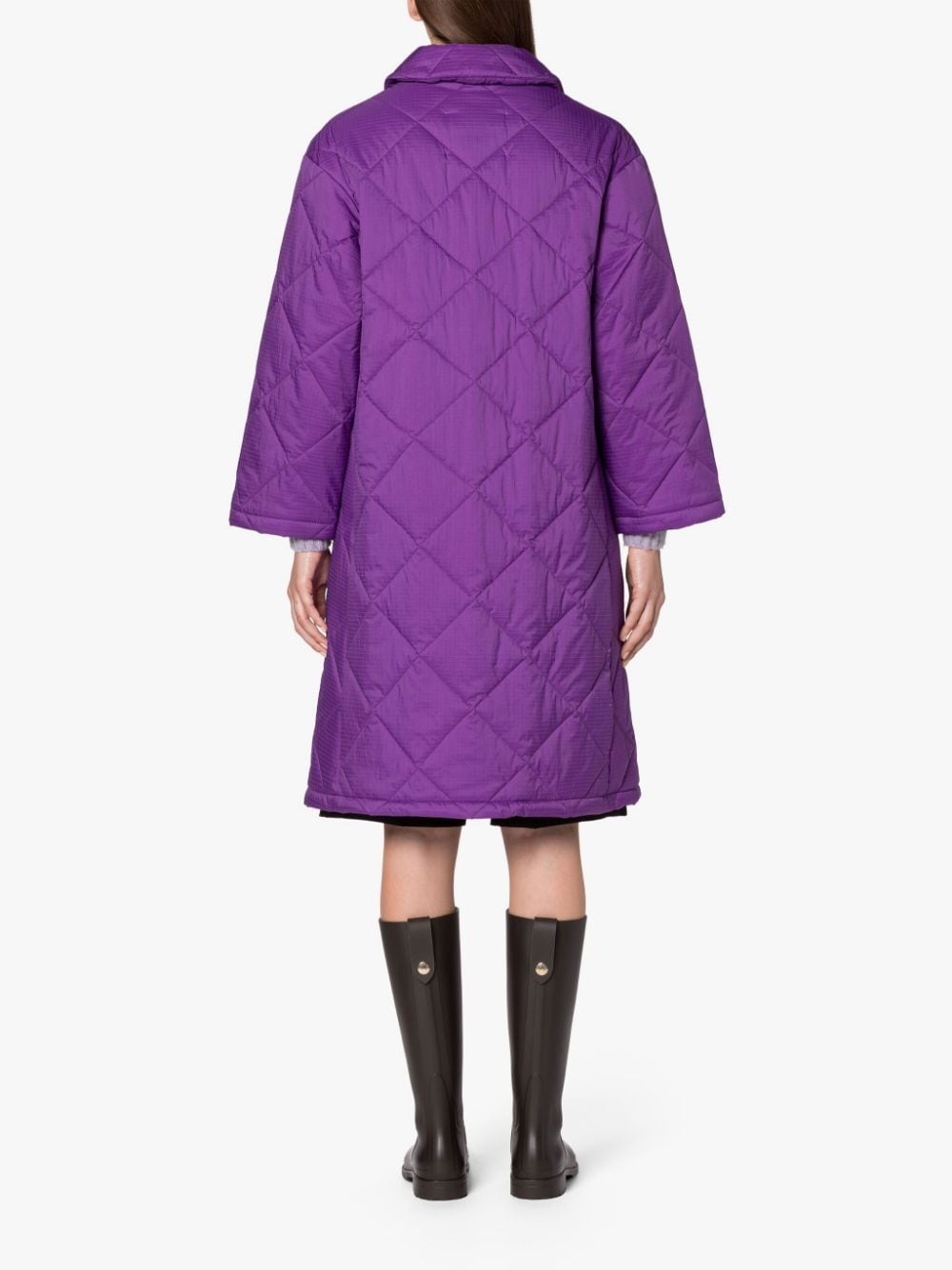 KENNA PURPLE NYLON QUILTED COAT - 4