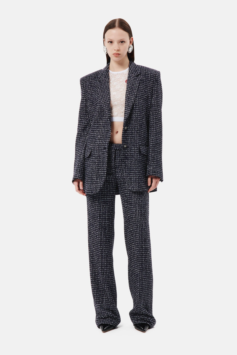 Alessandra Rich OVERSIZED SEQUIN CHECKED TWEED JACKET outlook