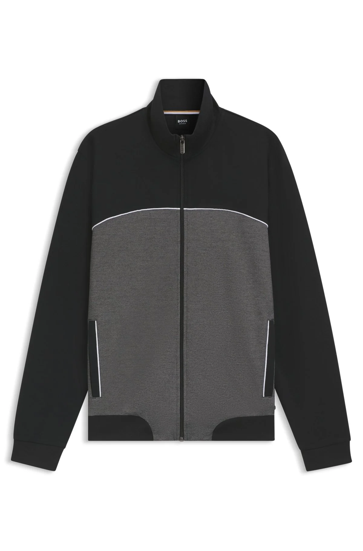 JACKET WITH CONTRAST PIPING - 1