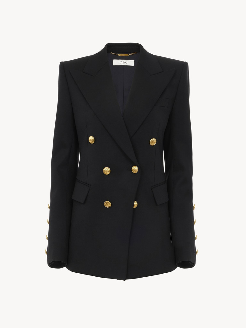 Chloé DOUBLE-BREASTED OFFICER JACKET IN WOOL GRAIN DE POUDRE outlook
