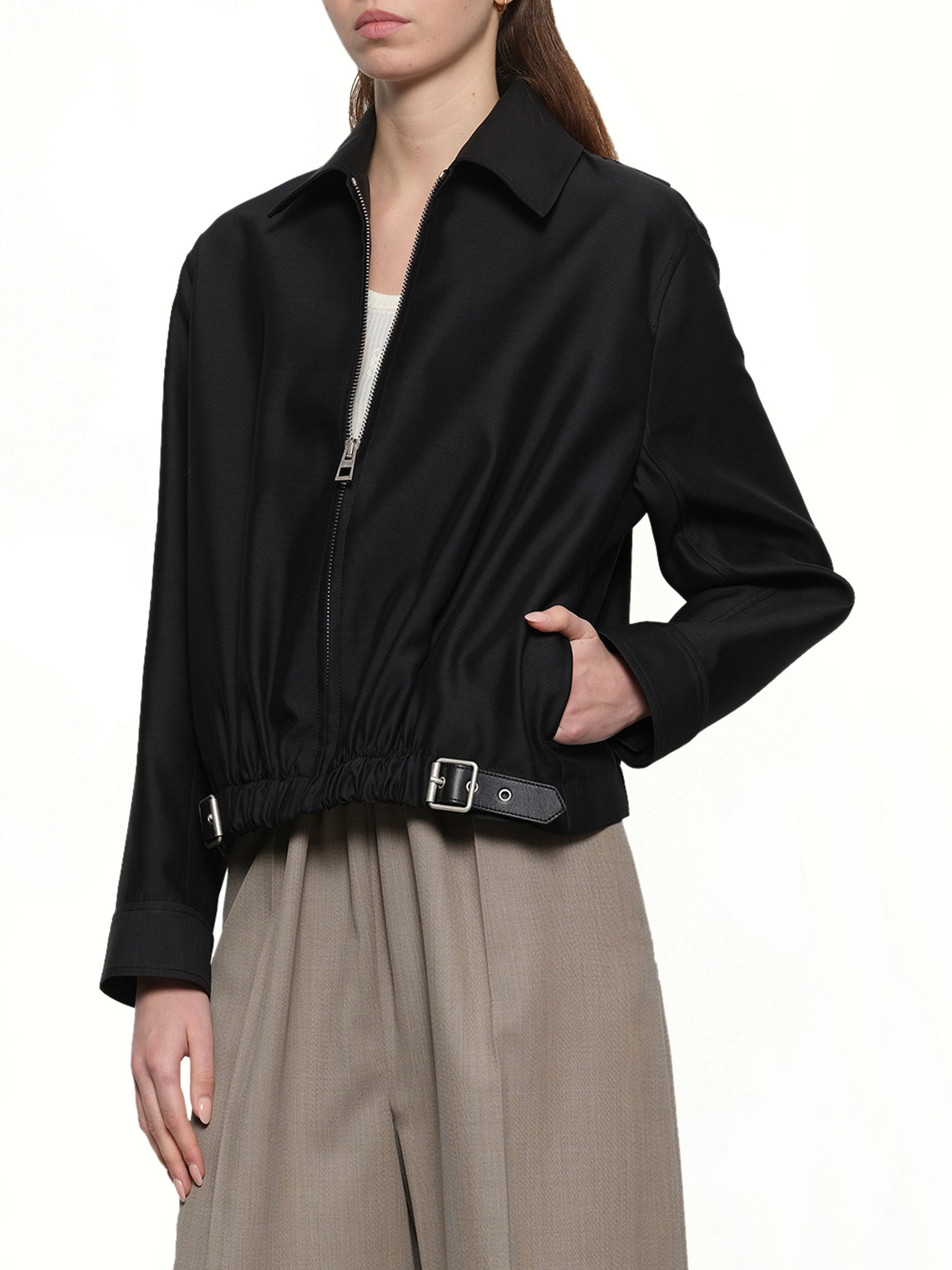 Belted Jacket in Black - 6