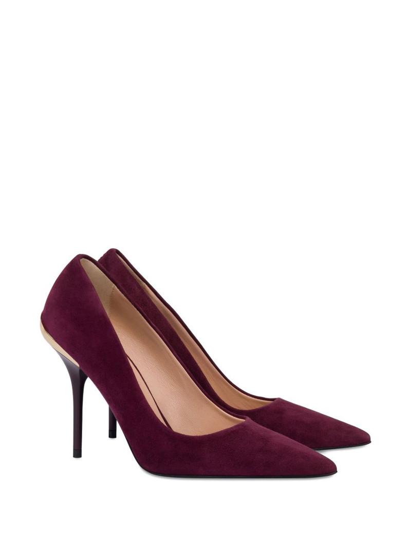 Moschino pointed-toe metallic-detail pumps outlook