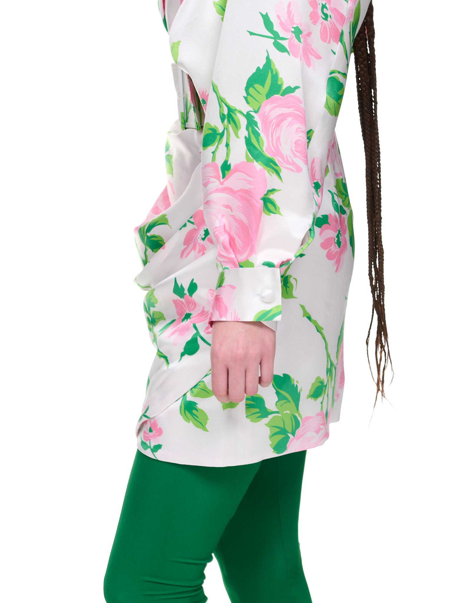 Belted Rose Dress - 5