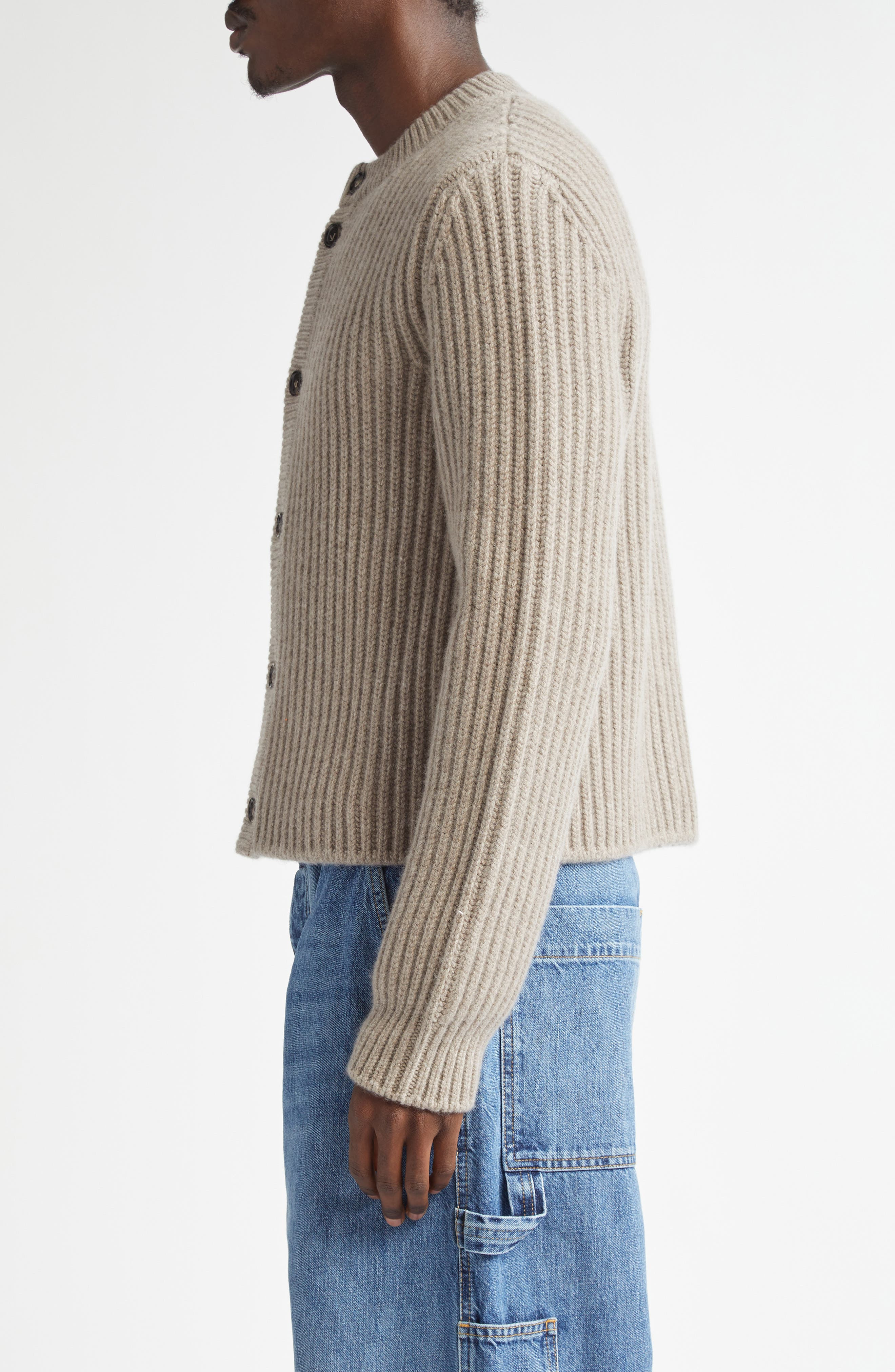 Rib Wool & Cashmere Cardigan - 4